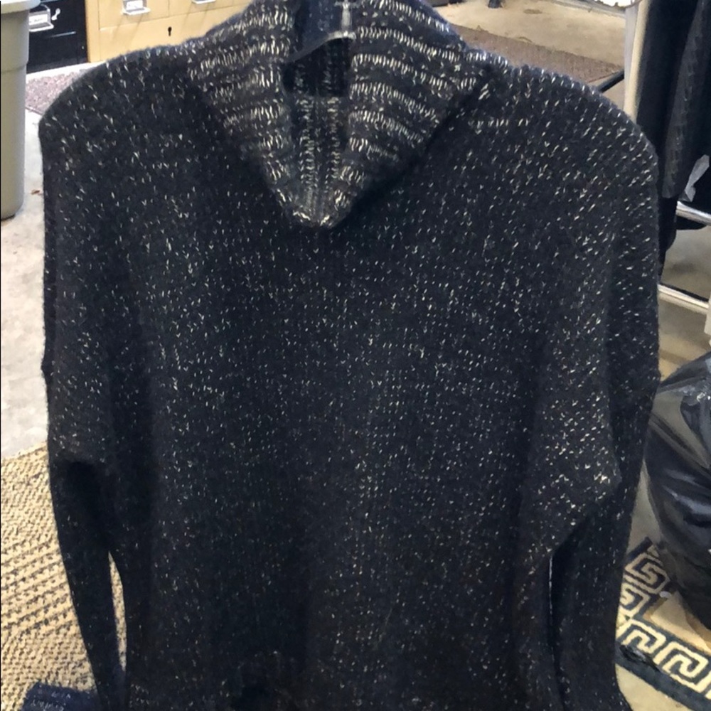 Vince black/white chunky turtleneck sweater